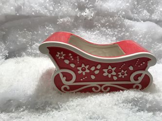 Ceramic sled and Santa night the light