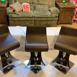 3 Leather Barstools