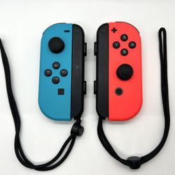 Nintendo Switch Joy-Con Pair Neon Red & Neon Blue w Straps