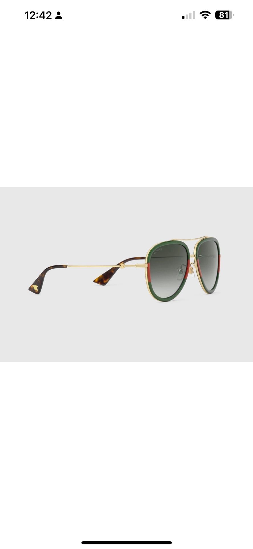 GUCCI Aviator metal sunglasses TRI COLOR NEW!