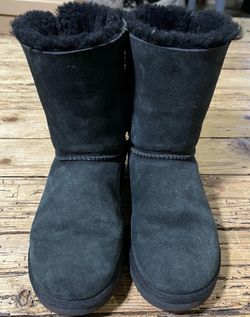 Ugg Australia Bailey Bow II Black Short Boots Women's Size 8