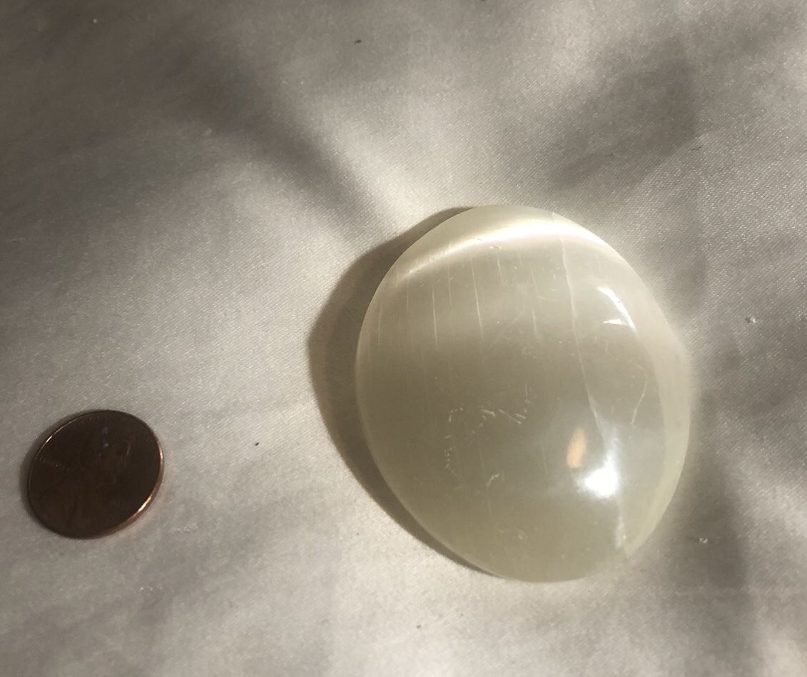 Crystal Selenite Palm Stone