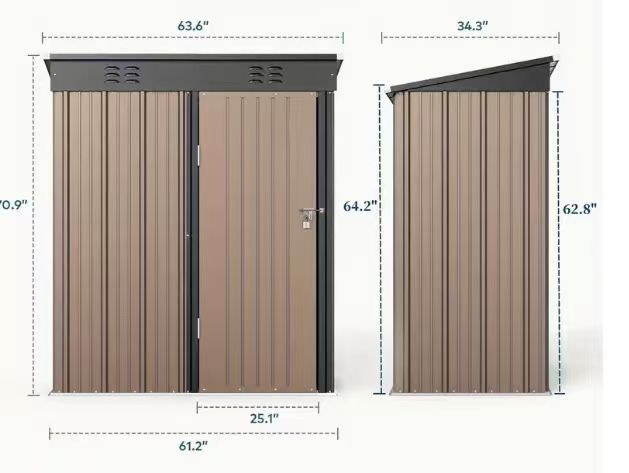 5' X 3' Outdoor Storage Shed