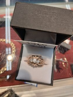 Rose Gold Diamond Bridal Ring Set