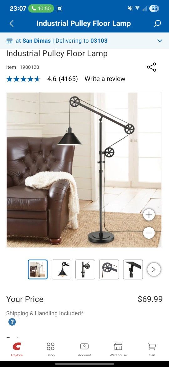 Pully Floor Lamp Bronze Black $70