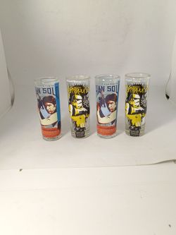 Star Wars Shot Glass Zak Designs Han Solo Darth Vader Storm Trooper Set of 4
