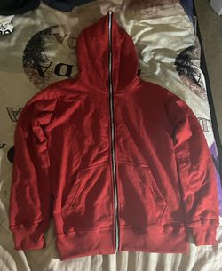 Red full zip up hoodies