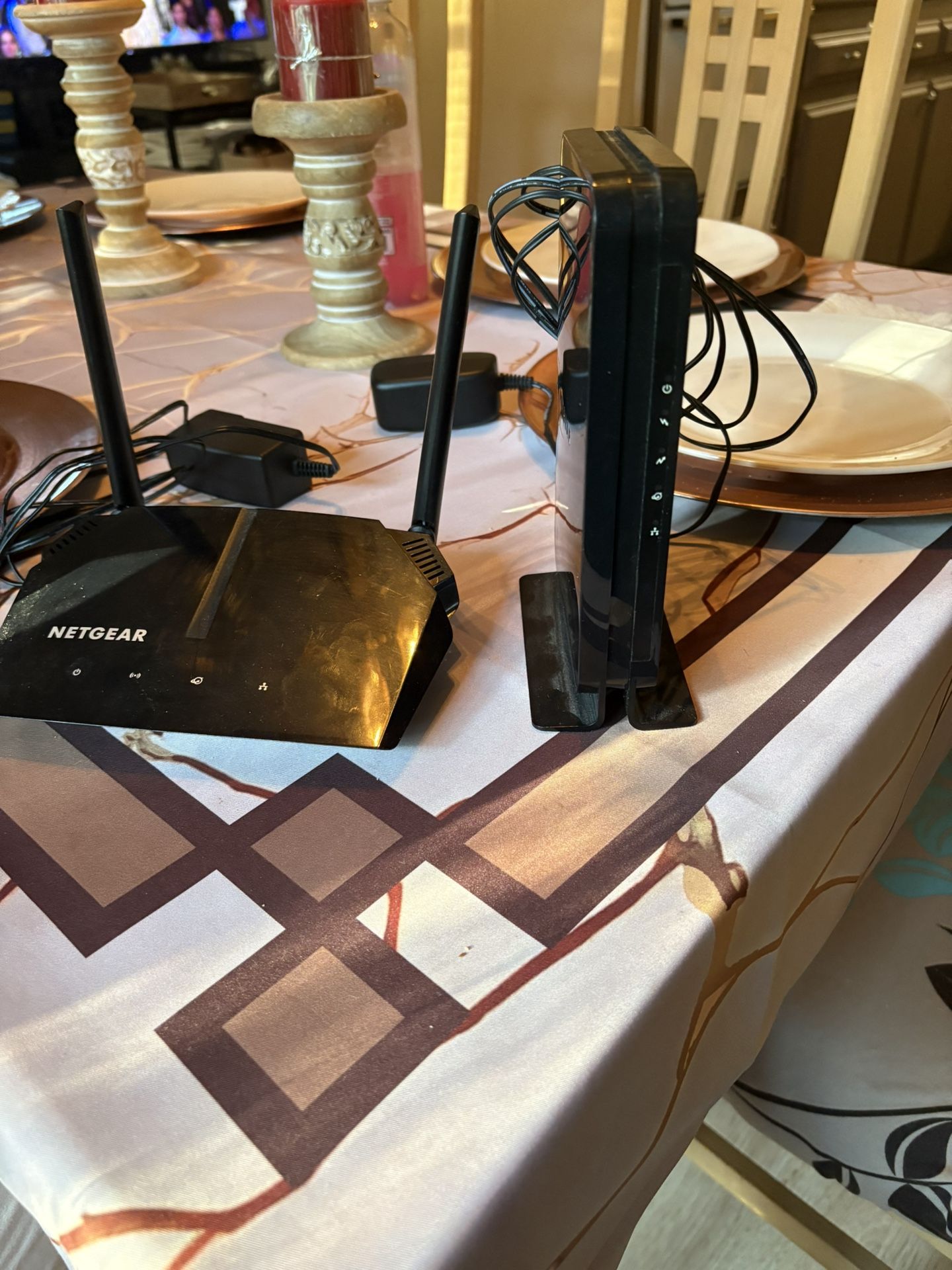 Modem and Router. 