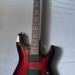 Schecter Guitar Research Demon-6 Electric Guitar Crimson Red Burst