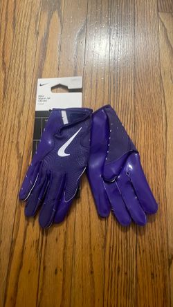 Nike Vapor Jet 8.0 Football Purple White Gloves HF0315-167 Men Sz Large