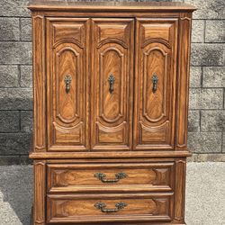 Thomasville solid oak armoire chest 