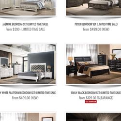 8 SET TO CHOOSE FROM BRAND NEW! QUEEN KING BED DRESSER MIRROR FOR $399-$599