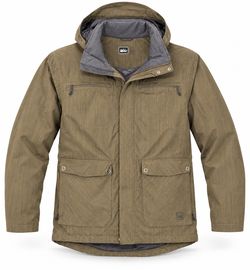 REI Men's Lightweight Hooded Jacket in Tan, Size L