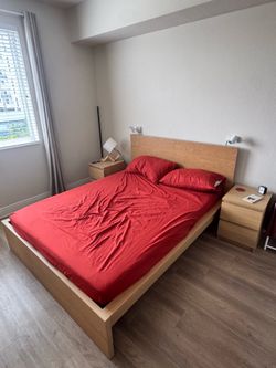 IKEA MALM QUEEN BED FRAME + MATTRESS