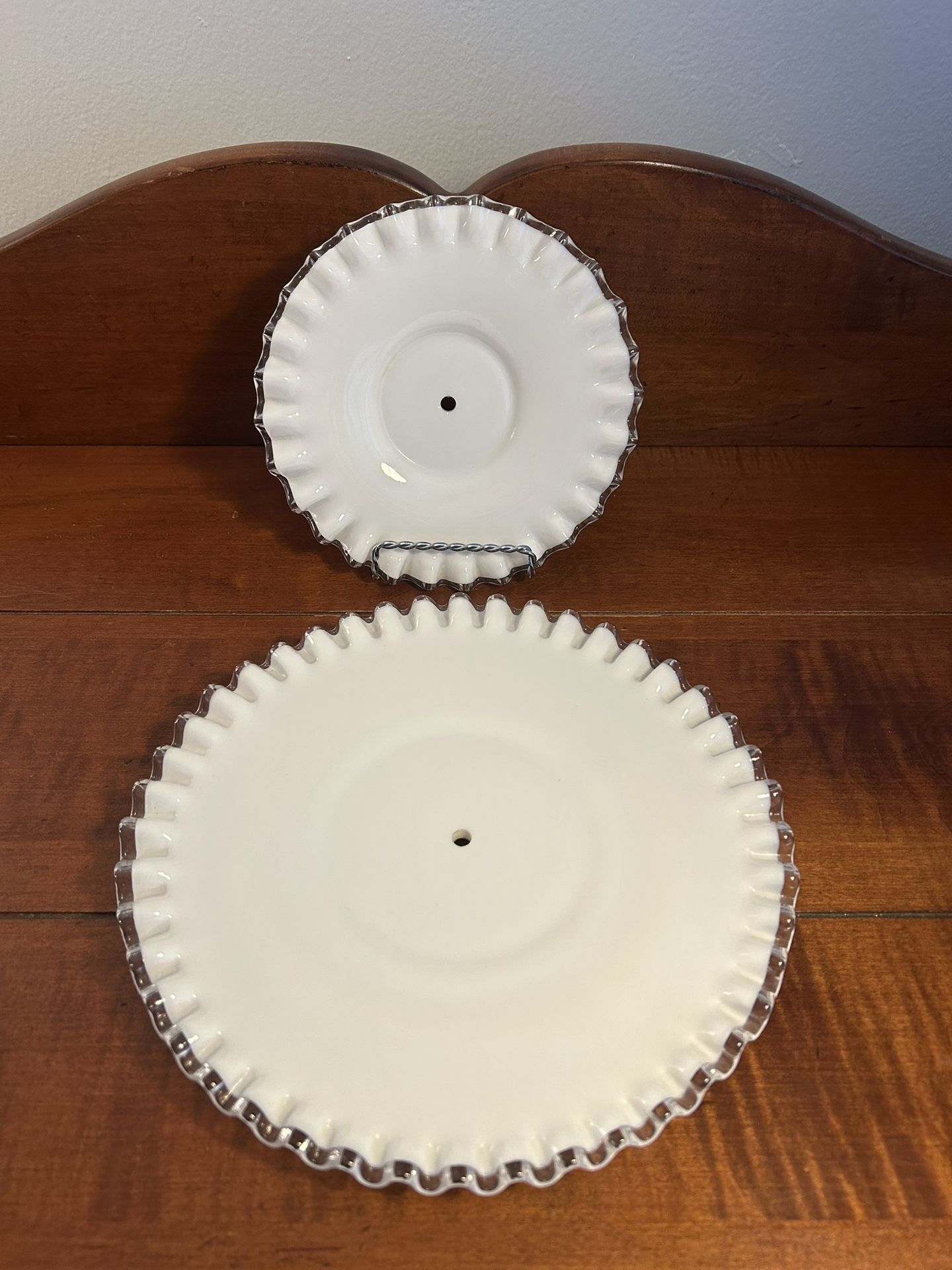 Vintage Fenton Silvercrest For Parts - Tidbit Tray 8.5” & 6.25”