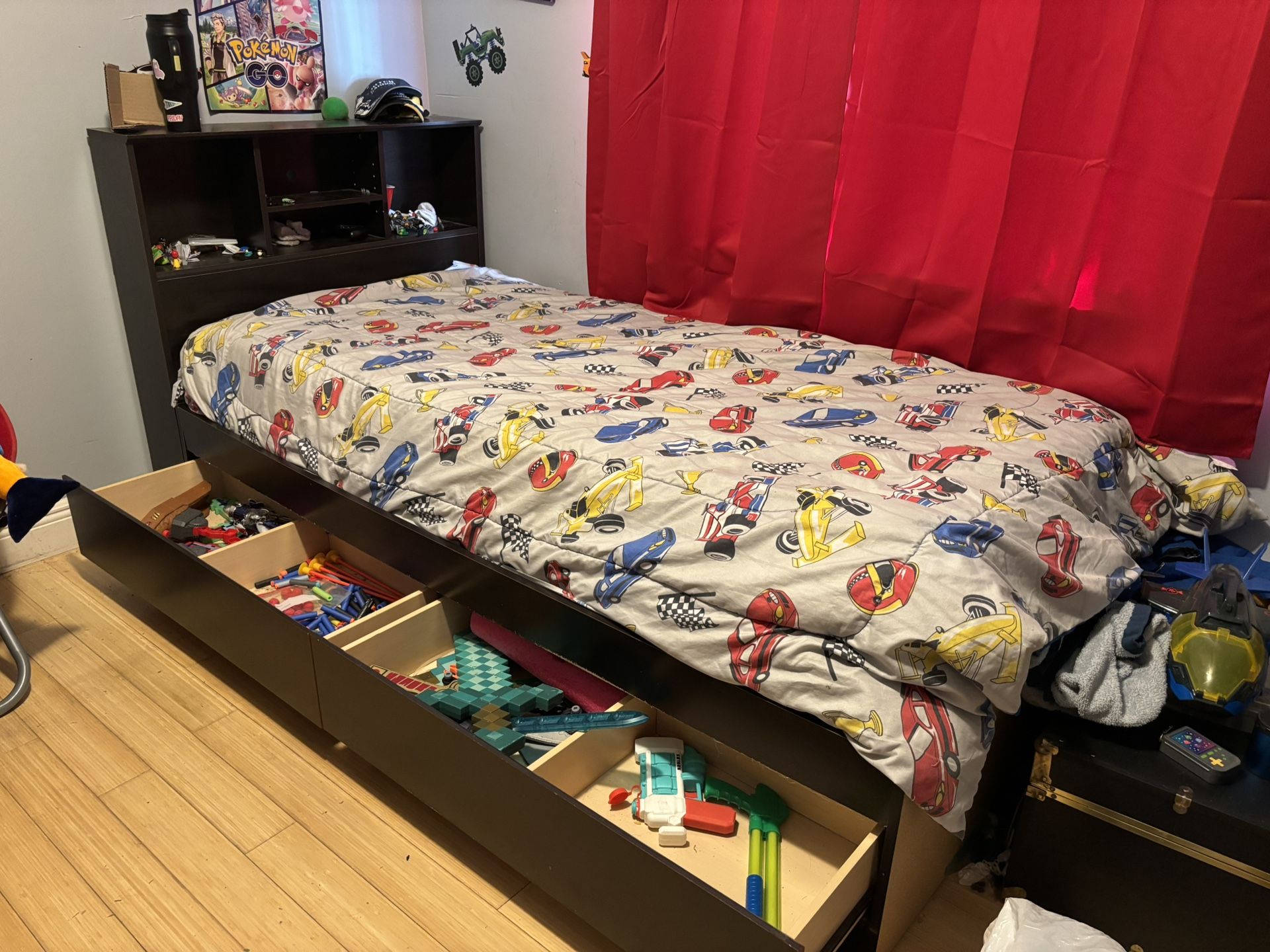 Single Bed Frame With Two Drawer Storage Underneath
