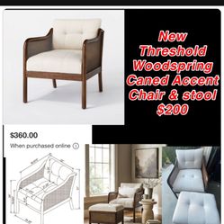New Accent Chair & Stool by Threshold $200 only 1 original price $360 East Palmdale 