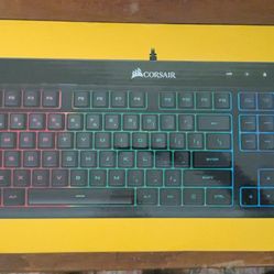 Corsair laptop desktop computer gaming keyboard K55 RGB multi lighted, with original box and instruction booklet
