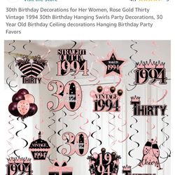 30th Birthday Hanging Swirls 