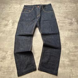 Blue denim jeans