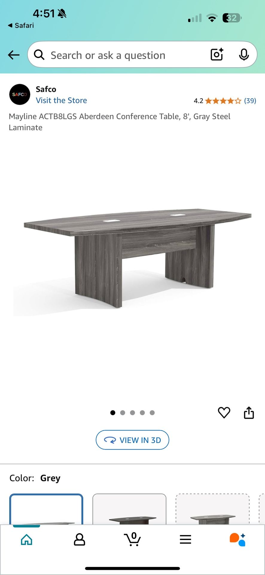Safco Aberdeen 8 Ft Conference Table