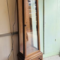 Vintage Pyramid Shaped glass Lighted Curio Cabinet/ Display Hutch.