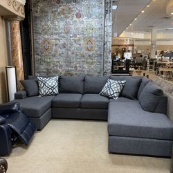 Grey “u” Shaped Sectional