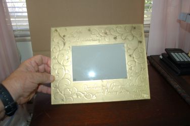 GLASS PICTURE FRAME, 10.5X8.5 INCHES WEIGHS 2 LBS. 50TH ANNIVERSARY