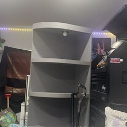 Big Grey Corner Shelf With Lights 