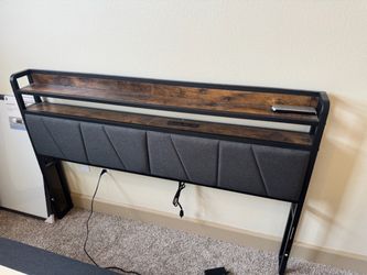 Queen Headboard with Shelf and Outlet chargers