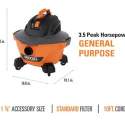 RIDGID 6 Gallon Wet/Dry Vacuum