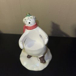 Snowman Figurine with Scarf and Hat