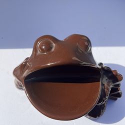 MCM Vintage Ceramic Frog Soap And Toothbrush Holder