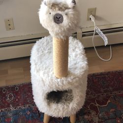 Llama Cat Tree With Scratch Post 