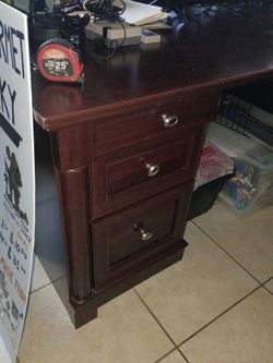 Long brown desk