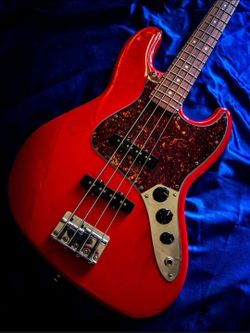 Fender Made in Mexico Jazz Bass Sonic Red  2018 Amazing Condition Fully Set Up New Strings