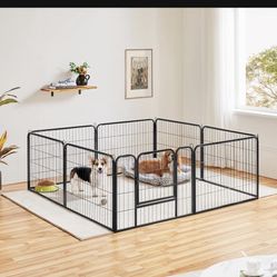 Dog Playpen Indoor, Extra Wide Outdoor Dog Fence Foldable Pet Puppy Exercise Pen for Yard/Garden/RV Camping, 8 Panels 24 Inch Height 