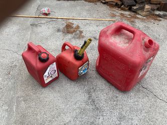 various gas jugs