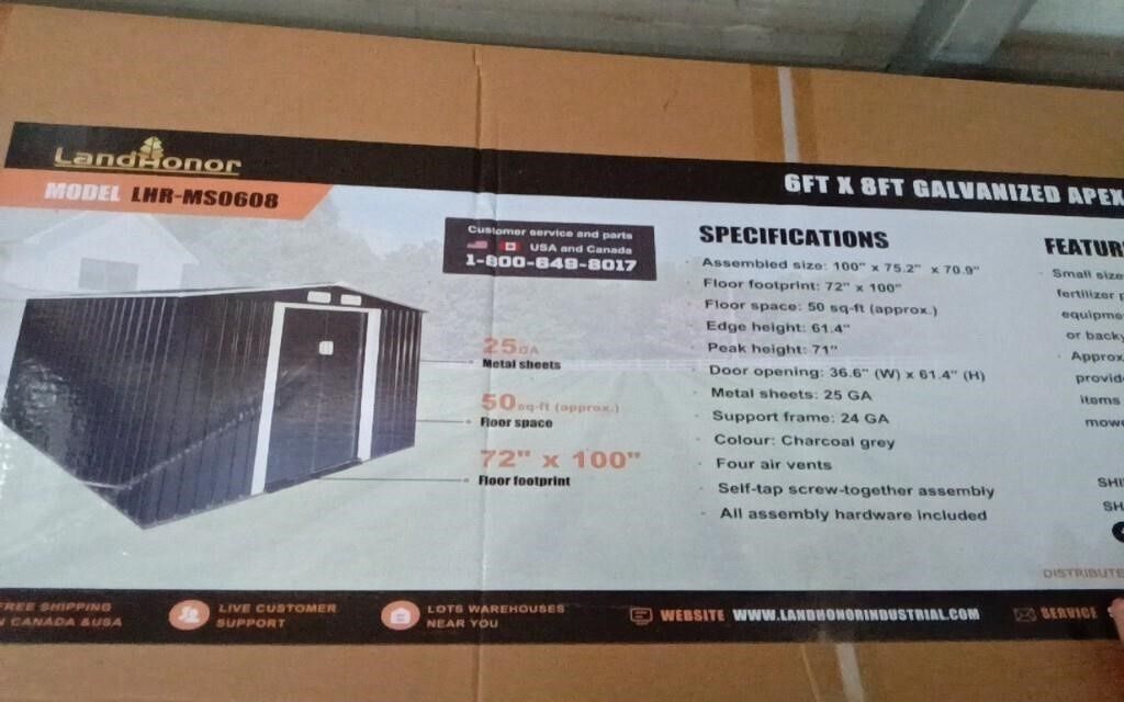 6x9 Landhonor Metal shed