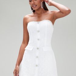 White Tweed Dress Size Xs