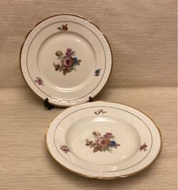 Vintage KPM Kjovenhavns Porcellains Maleri soup bowl and salad plate Germany