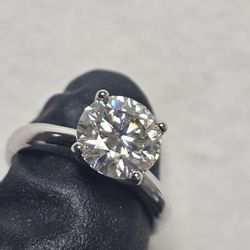 3 carat vvs moissanite,  sterling silver ring