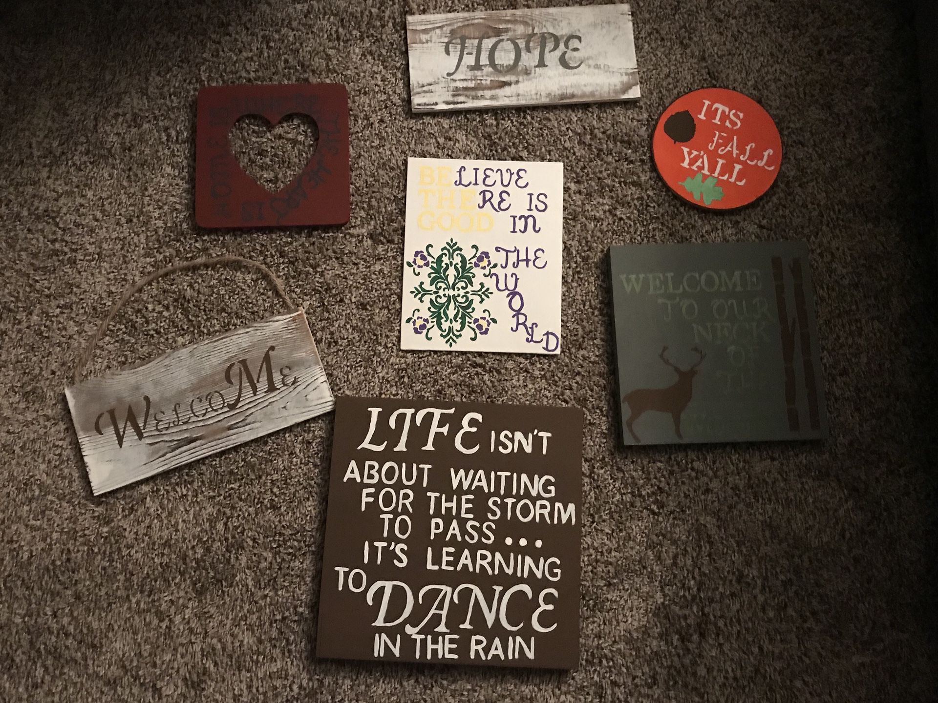 Homemade signs