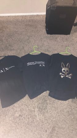 3 black small Armani exchange shirts