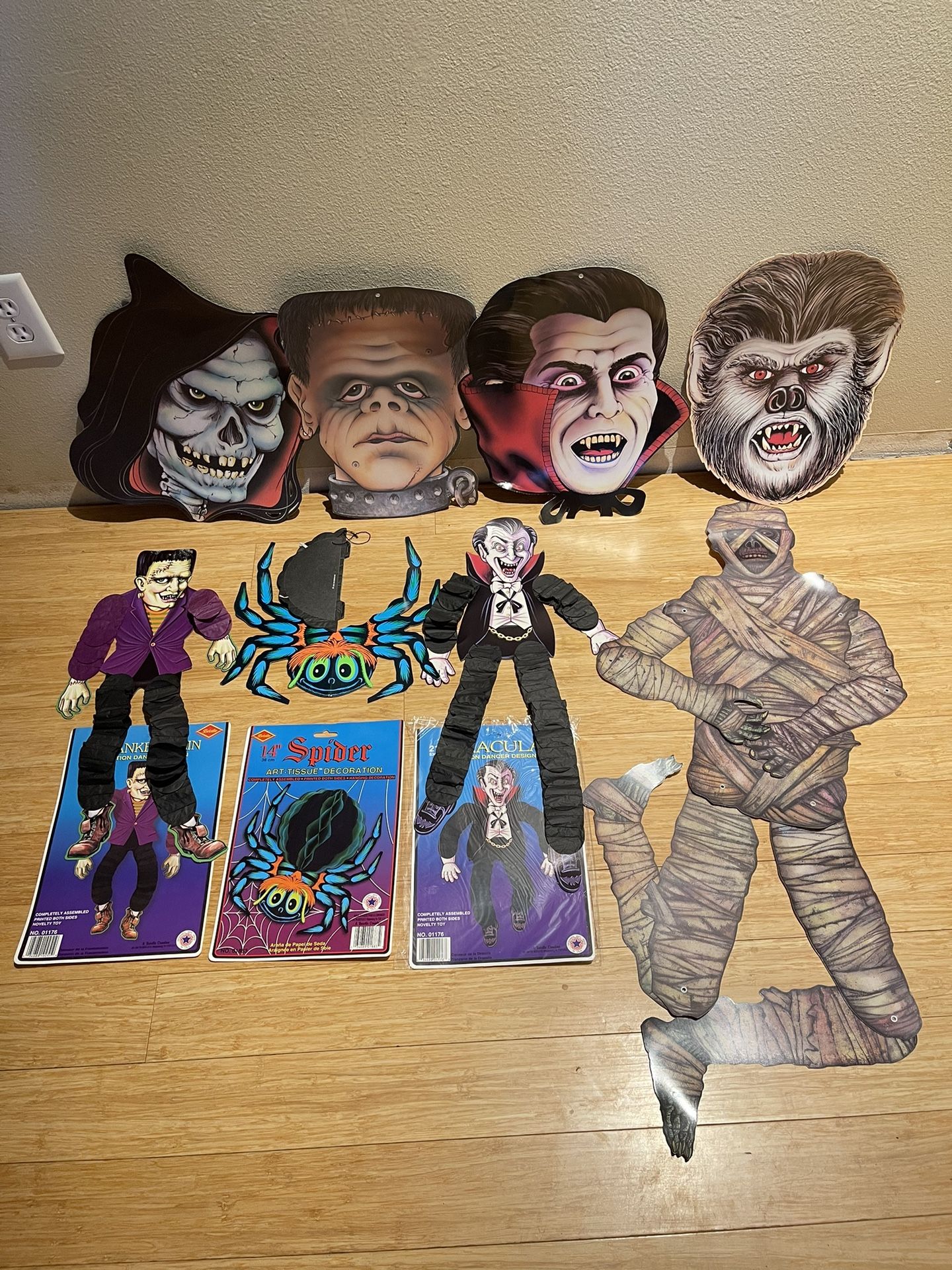 Lot Of Vintage Die Cut Halloween Decorations