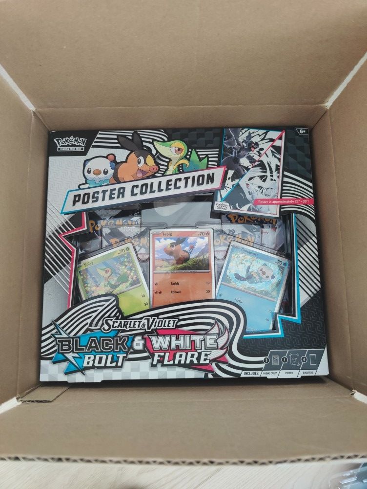 Pokemon Cards TCG Black Bolt And White Flare Poster Collection Box