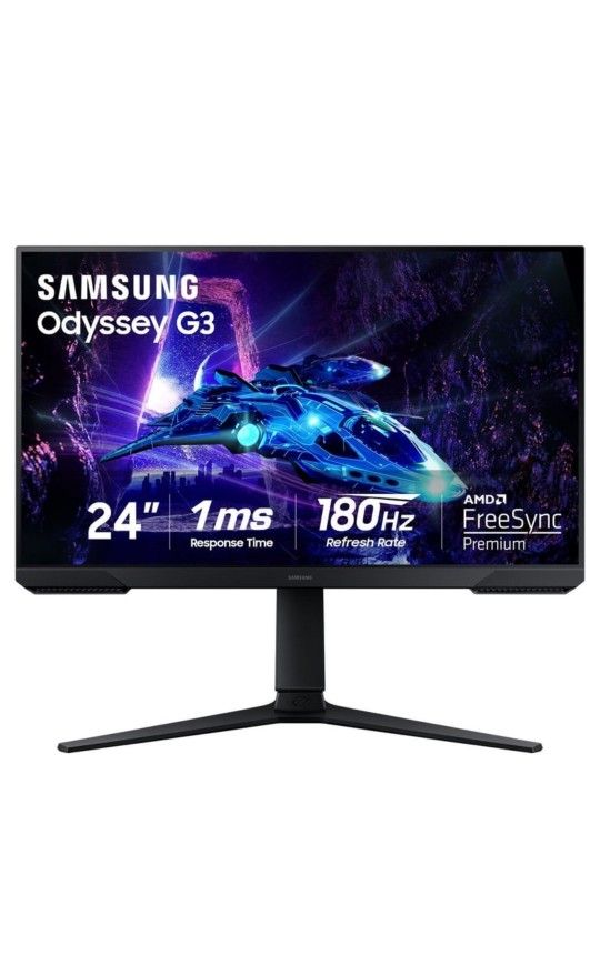 Samsung - Odyssey G30D 24"" LED AMD FreeSync Premium 180Hz 1ms Gaming Monitor