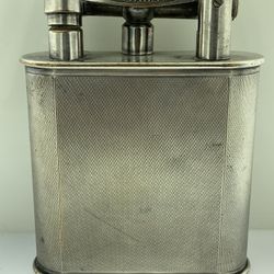Vintage Dunhill X-Large Lift Arm Table Lighter Silver Plate Made in England