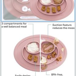 ezpz Mini Mat (Blush) - 6 -12 Months+ - 100% Silicone Suction