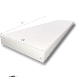 FoamTouch 3"x24"x72" high Density Polyurethane Foam, 3 x24 x72 inches, White